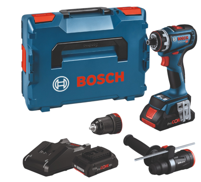 Bosch Akku-Schrauber GSR 18V-90 FC 18V + 2x ProCORE Akku 4,0Ah + Lader + L-Boxx 06019K6205