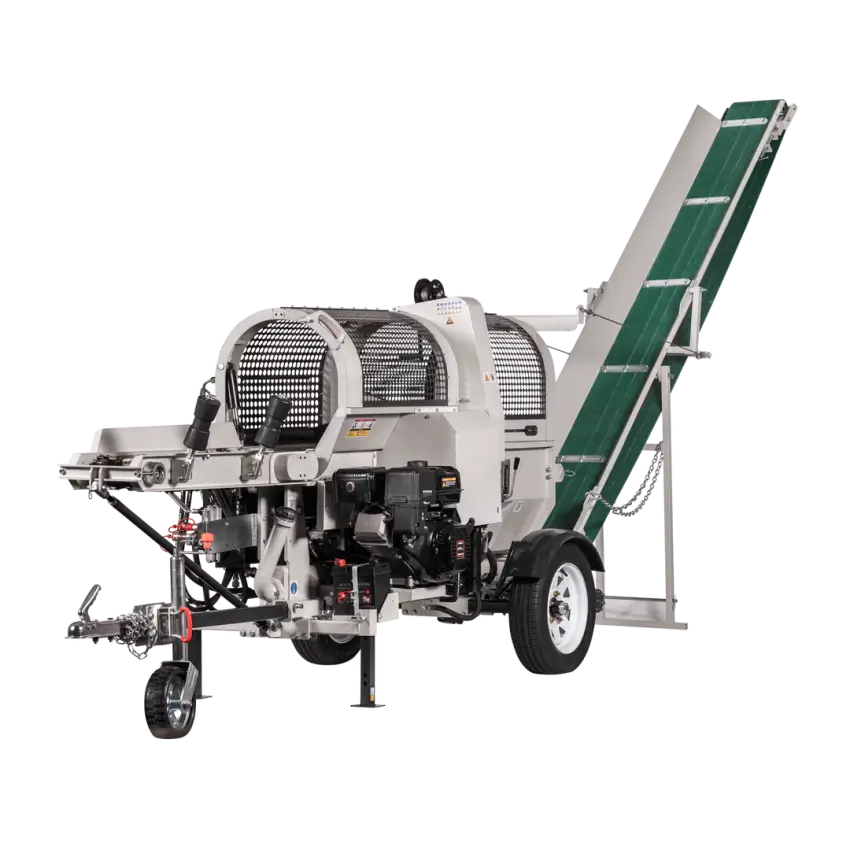 LUMAG SSA400GH-PRO/S | Benzin-Sägespaltmaschine mit Förderband & Zuführförderband